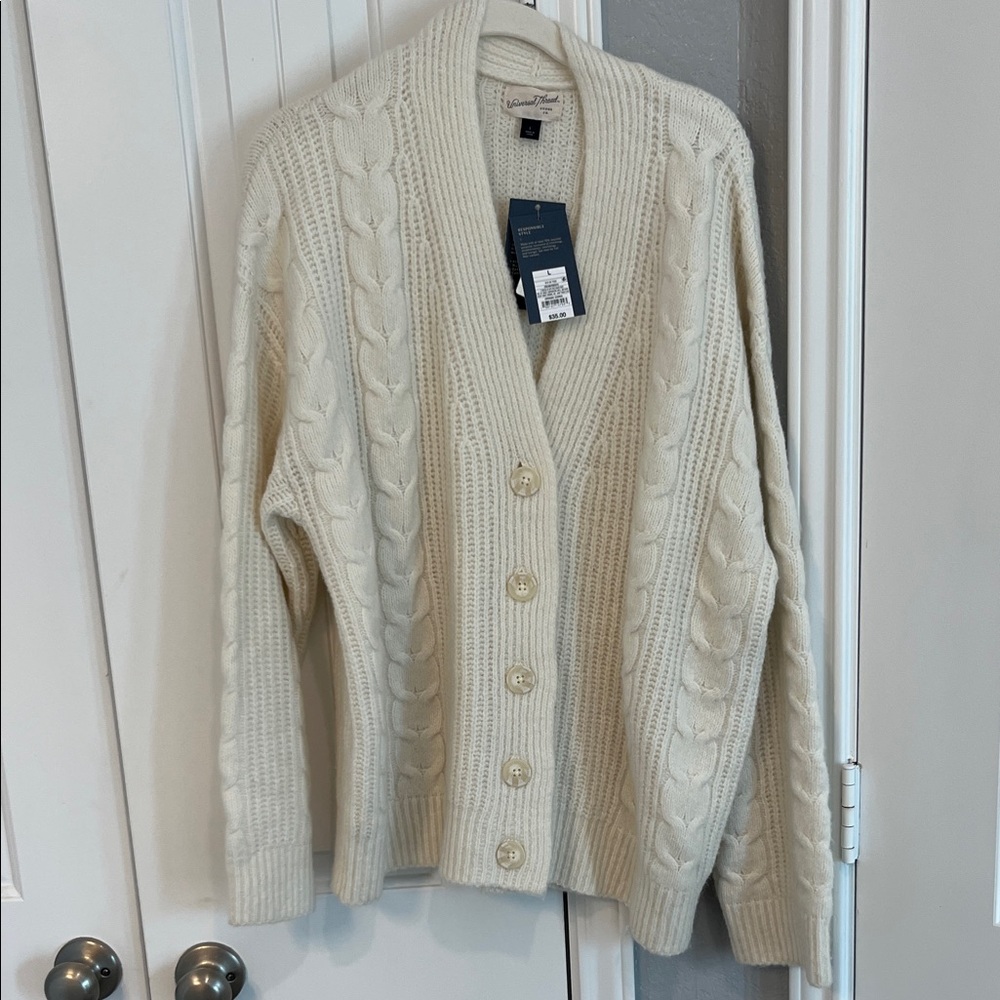 Universal Thread Cream Cable Knit Cardigan - Picture 5 of 6